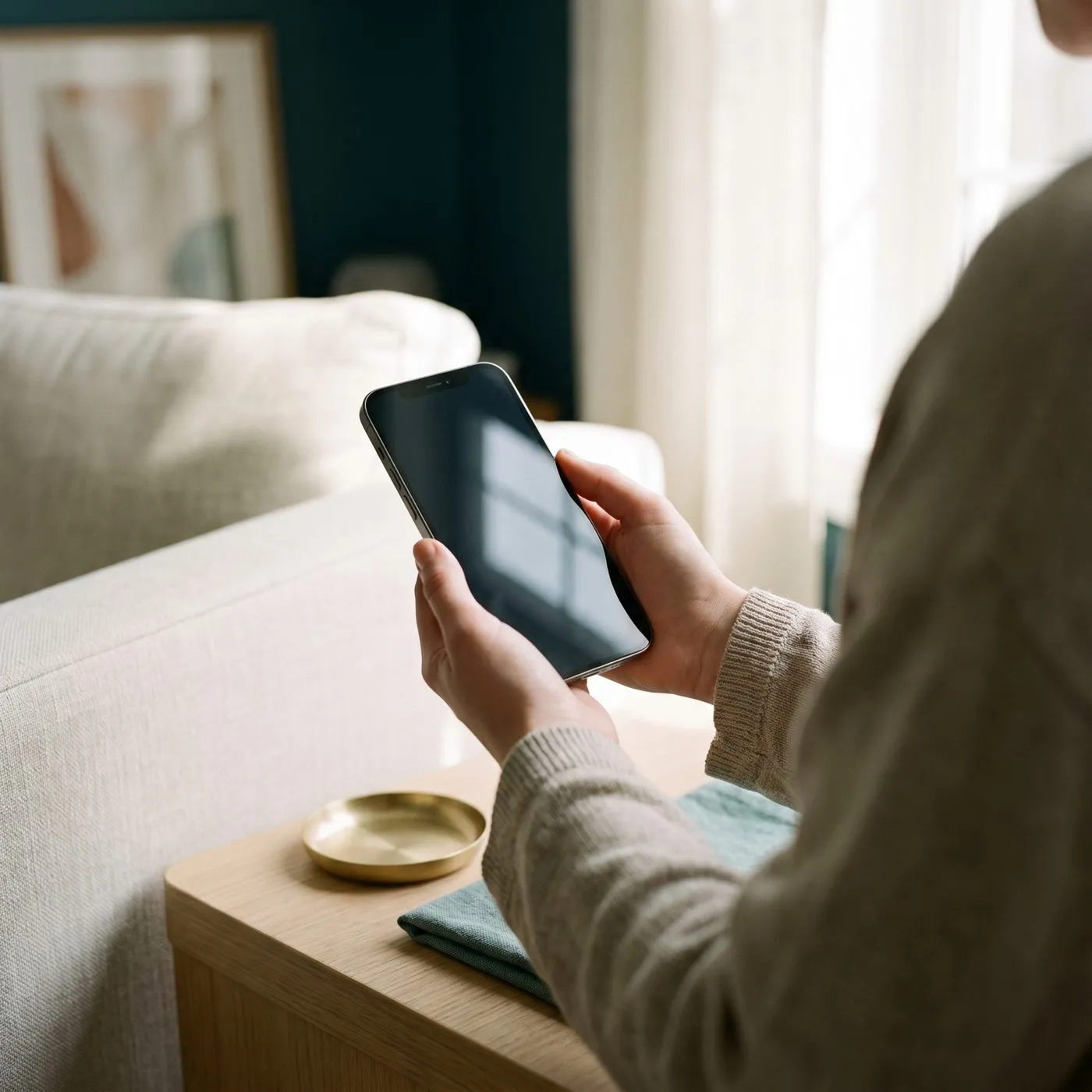 Hands holding a phone